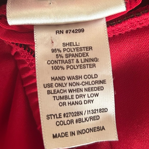 Red and black halter dress, short, size large - Picture 3 of 3